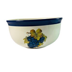 Cordon Bleu Portugal Grapes Bowl Oven Proof Blue Band French Country 6.75 Inch A